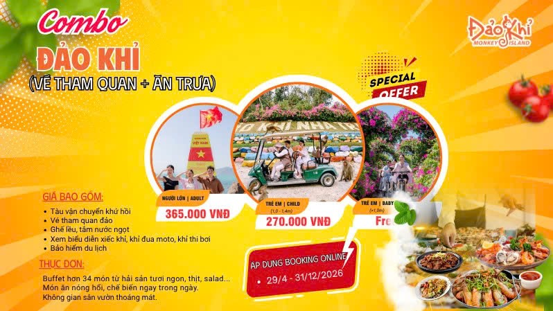 COMBO ĐẢO KHỈ (02 KHÁCH)